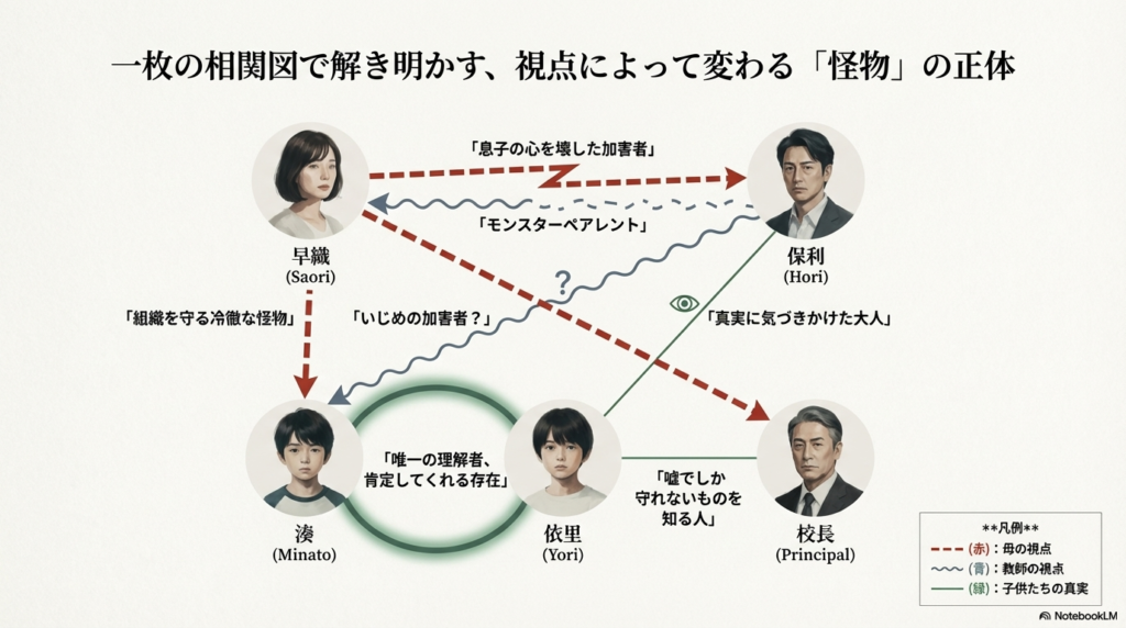 映画『怪物』相関図