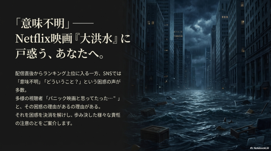 Netflix映画「大洪水」意味不明？結末やループの謎を考察。