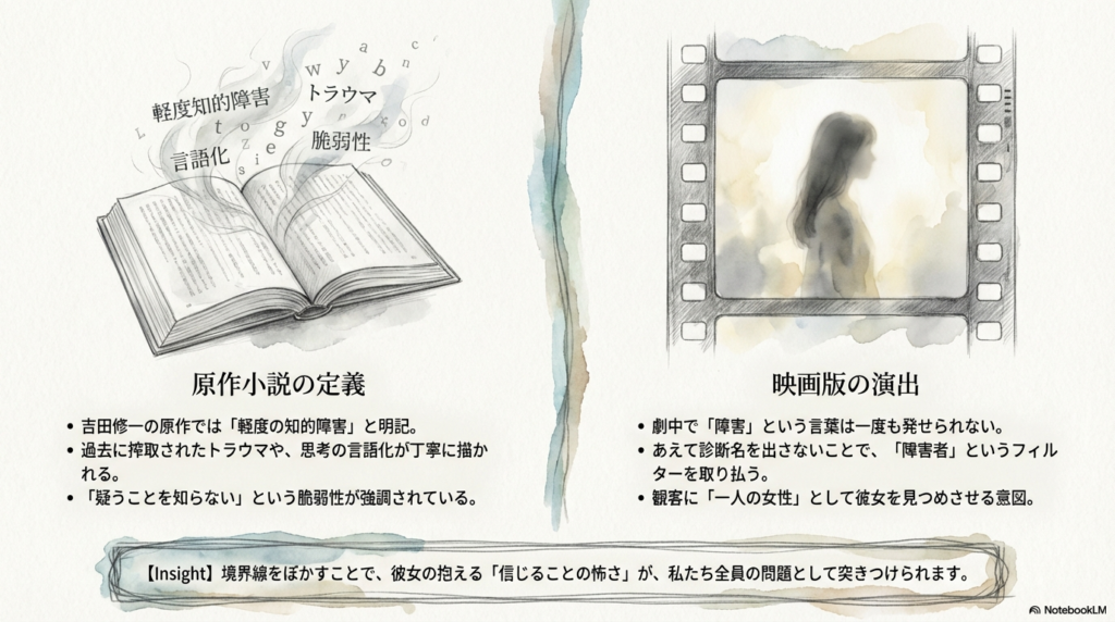 原作と映画の対比：知的障害の定義と演出意図