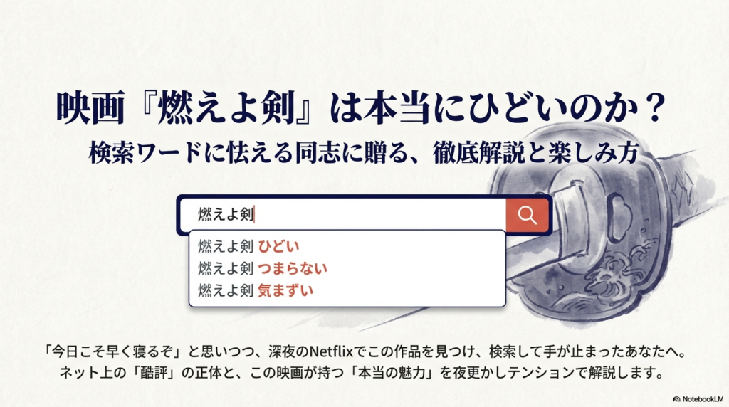 映画『燃えよ剣』はひどい？つまらない？気まずいと言われる理由と公開されない真相