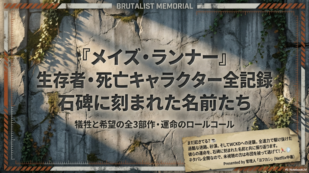 【ネタバレ】『メイズ・ランナー』死亡キャラ・生存者一覧！ニュートの最期とミンホのその後