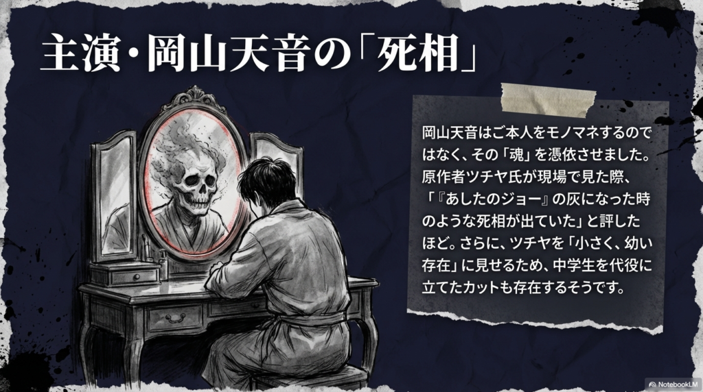 岡山天音が魂を憑依させ「死相」が出るほど役に没入したことや、幼さを出すための演出に関するトリビア