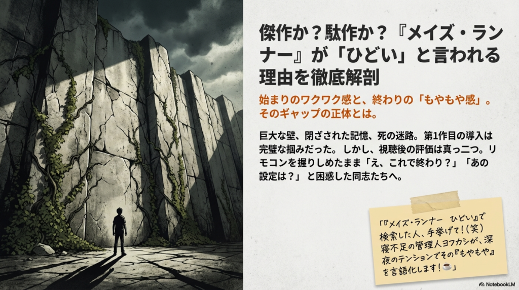 映画『メイズ・ランナー』が「ひどい」と言われる理由は？ラストの考察と気まずいシーンを徹底分析