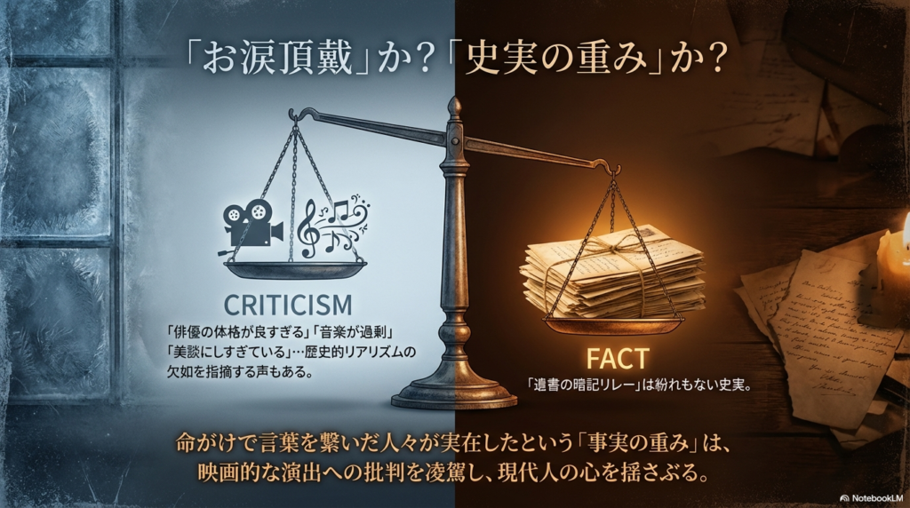 「お涙頂戴」か？「史実の重み」か？